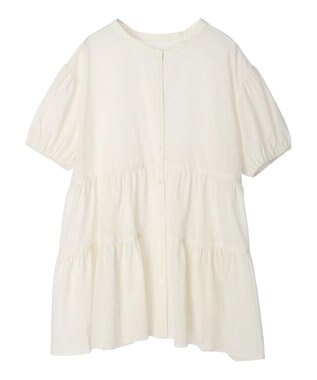 earth music&ecology 綿ローンティアードチュニック Off White