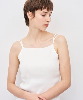 uncrave リブニット カップ付きキャミソール オフ