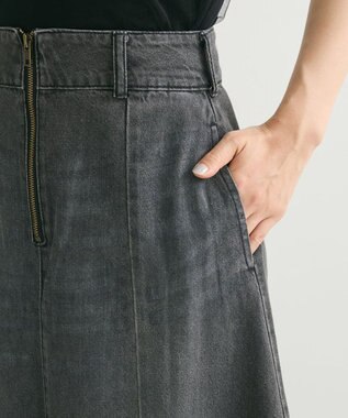 Green Parks フロントＺＩＰデニムスカート Black