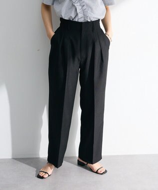 Green Parks ・ＥＬＥＮＣＡＲＥ　ＤＵＥ　リネンライク２タックパンツ Black