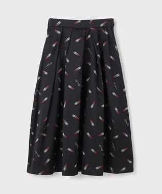 GRACE CONTINENTAL リップジャガードタックスカート ブラック