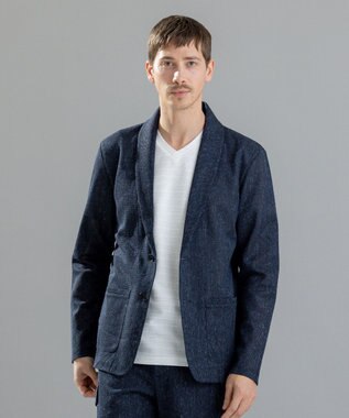 JOSEPH HOMME リネンドビージャージー　カットソージャケット ネイビー系