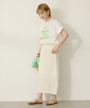 AMERICAN HOLIC シャーリングナロースカート Ivory