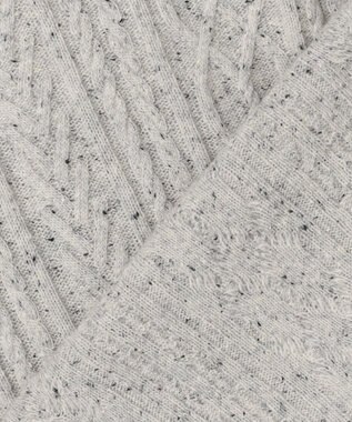 J.PRESS LADIES NEP クルーネック ケーブルニット ライトグレー系