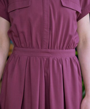 Tiaclasse 【洗える】フラップポケットワンピース パープル