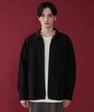 WEGO ブロードダブルZIPシャツ（LS） ブラック