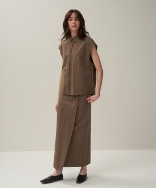 ATON SILK LINEN SHANTUNG | ラップスカート BEIGE