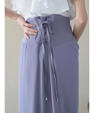 earth music&ecology バックレースサイドリブマーメイドスカート Blue