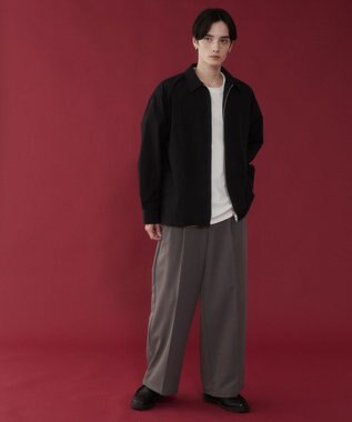 WEGO ブロードダブルZIPシャツ（LS） ブラック