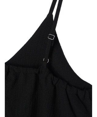 AMERICAN HOLIC 丈違いフクレジャガードキャミワンピース Black