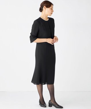 自由区 FORMAL 【人気NO.1 / 洗える】ボレロ風ワンピース ブラック系