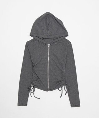 WEGO サイドリボンカットジップパーカー 柄1