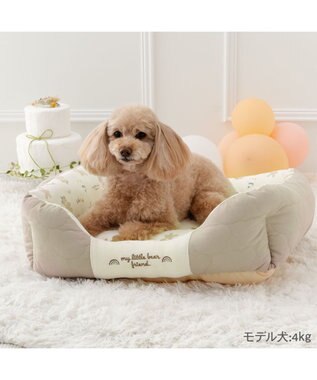 PET PARADISE ペットパラダイス くまちゃん キルトカドラー  Ｍ 57×45cm ブラウン