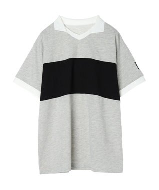 Green Parks ＥＧＯＩＳＴ　ロゴ刺しゅうラガーシャツ Gray