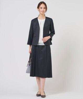 J.PRESS LADIES OXIJEWEL ストレッチ スカート ネイビー系
