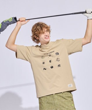 PW CIRCULUS 【MEN】9モチーフモックネック ゴルフ ベージュ系