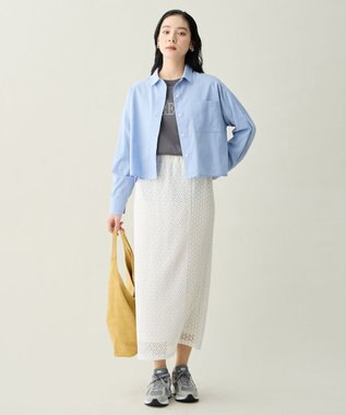 ANY L ANYクロップドシャツ ライトブルー