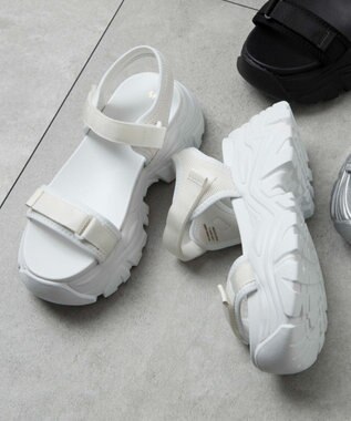 WEGO 【S～XLサイズ】厚底ダッドスポーツサンダル シルバー