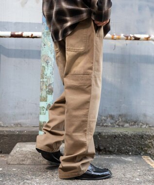 WEGO 【ウエストゴム/MLサイズ展開】ージーダブルニーパンツ ベージュ