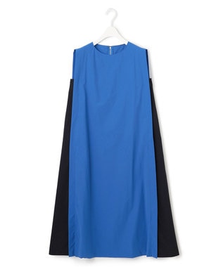 ICB 【接触冷感・UVカット・洗える】RENUソフトタイプライター バイカラーワンピース ブルー×ブラック系