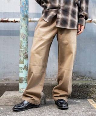 WEGO 【ウエストゴム/MLサイズ展開】ージーダブルニーパンツ ベージュ