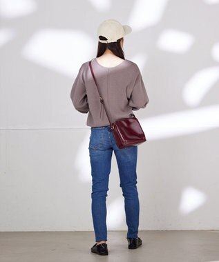 Tiaclasse 【洗える】2WAYパール釦ニットトップス モカ