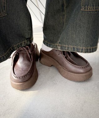 WEGO レースアップデザインサボ ブラウン