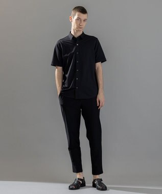 JOSEPH HOMME 新素材【洗える/ストレッチ】ハイゲージコットンジャージー 　レギュラーカラーシャツ ブラック系