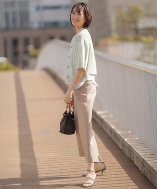 J.PRESS LADIES COTTON ACETATE DRY バタフライスリーブ カーディガン ライトミント系