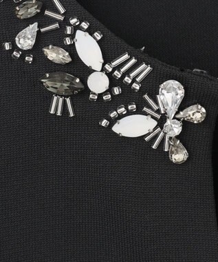 23区 【R(アール)】ブライトニット ネックビジューカーディガン ブラック系