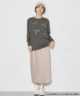 ANY 【ハローキティ×ANY】ロゴTシャツ チャコール刺繍