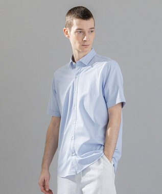 JOSEPH HOMME 新素材【洗える/ストレッチ】ハイゲージコットンジャージー 　レギュラーカラーシャツ サックスブルー系