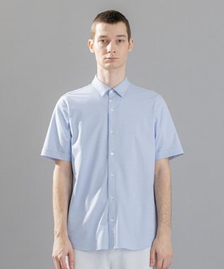 JOSEPH HOMME 新素材【洗える/ストレッチ】ハイゲージコットンジャージー 　レギュラーカラーシャツ サックスブルー系