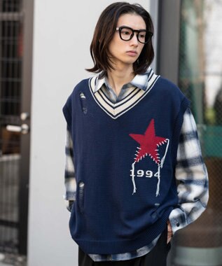 WEGO ダメージチルデンベスト ネイビー