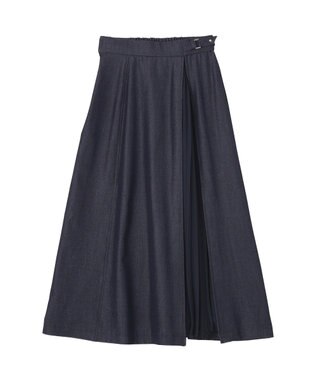 YECCA VECCA プリーツMIXフレアスカート Navy