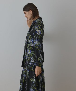 ブーケフラワープリントワンピース