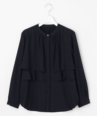 ANY SIS S ノーブルジョーゼット ブラウス ネイビー