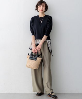 23区 【先行予約】キュプラコットン プルオーバー ニット ネイビー系