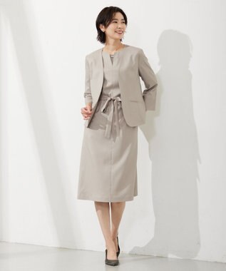 J.PRESS LADIES 【セットアップ対応・洗える・UVケア・速乾】 OXIJEWELストレッチ ワンピース ベージュ系