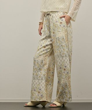 GRACE CONTINENTAL プリントイージーパンツ イエロー