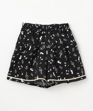 ANY KIDS 音符総柄キュロット ブラック