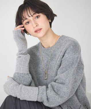 23区 【見上愛さん着用/洗える】ピュアカシミヤ アームウォーマー ライトグレー系