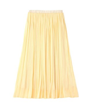 YECCA VECCA シャイニーサテンプリーツスカート Yellow