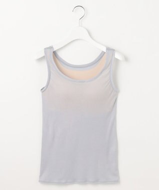 自由区 【ワコールコラボ】【洗える】シアーボーダー ニット グレー