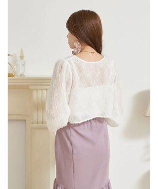 earth music&ecology ＳＥＴ２点カットジャカードカーディガン＋ビスチェ Off White