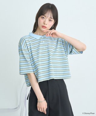 earth music&ecology Ｆｉｎｄｉｎｇ　Ｎｅｍｏ／ボーダーポロシャツ Light Blue