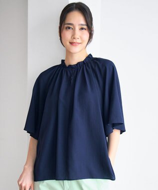 自由区 L 【ご好評素材・新型追加】リヨセルポプリンフリル ブラウス