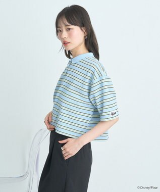 earth music&ecology Ｆｉｎｄｉｎｇ　Ｎｅｍｏ／ボーダーポロシャツ Light Blue