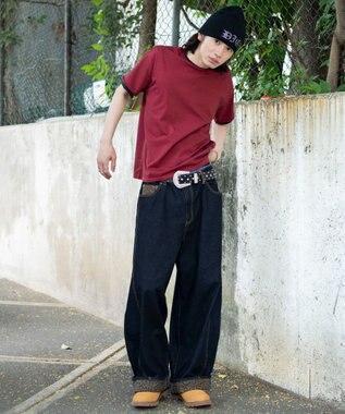 WEGO フェイクレイヤードボーダーT（SS） レッドボーダー