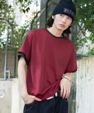 WEGO フェイクレイヤードボーダーT（SS） レッドボーダー